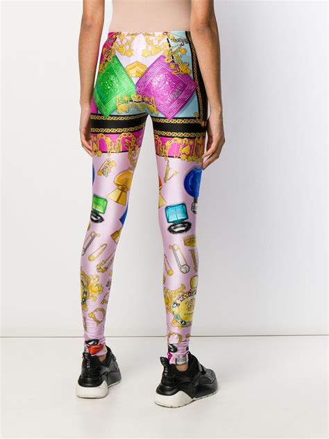 versace pink leggings|Versace inspired leggings.